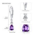 wholesale 925 Sterling Silver Amethyst Teardrop Dangle Earrings-0-2