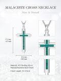 wholesale 925 Sterling Silver Malachite Inlay Celtic Crucifix Cross Pendant Necklace for Men & Women-0-1