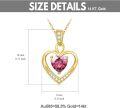 wholesale 14K Gold & Birthstone Heart Necklace - Garnet, Amethyst, Aquamarine, Diamond, Emerald, Alexandrite, Ruby, Peridot, Sapphire, Rose Quartz, Citrine, Blue Topaz - 18mm Personalized Gift for Women-0-4