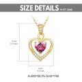 wholesale 14K Gold & Birthstone Heart Necklace - Garnet, Amethyst, Aquamarine, Diamond, Emerald, Alexandrite, Ruby, Peridot, Sapphire, Rose Quartz, Citrine, Blue Topaz - 18mm Personalized Gift for Women-0-4