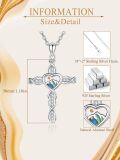 wholesale 925 Sterling Silver Abalone Shell Mountain Heart Cross Pendant Necklace for Women-0-5
