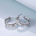 wholesale 925 Sterling Silver Butterfly & Crystal Huggie Hoops - 6mm Diameter (Silver)-0-3