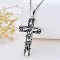 wholesale 925 Sterling Silver Crucifix Pendant with Jesus on the Cross Necklace for Men-0-1