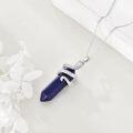 wholesale 925 Sterling Silver Natural Lapis Lazuli Stone Snake Pendant Necklace for Women Gifts-0-2