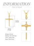 wholesale 14k Gold Cross Necklace With Lab Diamond Accents-0-3