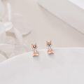 wholesale 925 Sterling Silver Rose Gold Fox Stud Earrings - Cute Animal  for Her-0-2