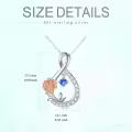 TOUPOP Sterling Silver September Birth Flower Necklace Infinity Pendant-0-4