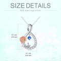 TOUPOP Sterling Silver September Birth Flower Necklace Infinity Pendant-0-4