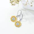 wholesale TOUPOP Sunflower Gifts Sunflower Hoop Earrings Sterling Silver Jewelry -0-4