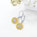 TOUPOP Sterling Silver Sunflower Hoop Earrings Jewelry Gifts-0-4