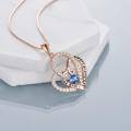 TOUPOP Sterling Silver Rose Gold Plated Birthstone Crystal Heart Necklace-0-1