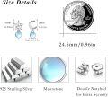 wholesale 925 Sterling Silver Blue Moonstone Crescent & Star Drop Earrings-0-3