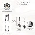 wholesale 925 Sterling Silver Spider Drop Earrings - Black & White Crystal Gothic Jewellery Gift for Her-0-5