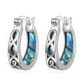 wholesale 925 Sterling Silver Hoop Earrings Wholesale With Abalone Inlay Celtic Knot Design-0-0