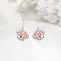 wholesale 925 Sterling Silver Fox Teacup Dangle Earrings for Women Girls Gifts Jewelry Accessories-0-2