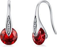 wholesale 925 Sterling Silver Birthstone Celtic Knot Dangle Earrings for Sensitive Ears-Silver-01-Jan