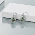 wholesale 925 Sterling Silver Green Moss Agate Filigree Teardrop Dangle Leverback Earrings-0-3