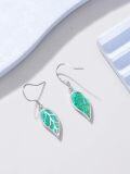 wholesale 925 Sterling Silver Leaf Opal Drop Earrings - Mother's Day Gifts for Women-0-10