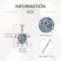 wholesale 925 Sterling Silver Abalone Shell Musical Note Sea Turtle Pendant Necklace for Women-0-2