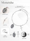 wholesale 925 Sterling Silver Virgin Mary & Cross Charm Bracelet for Women Girls Catholic Faith Gift Jewelry-0-1