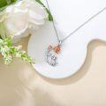 wholesale 925 Sterling Silver Rose & Cat Charm Pendant Necklace - Cute Animal  for Women-0-2