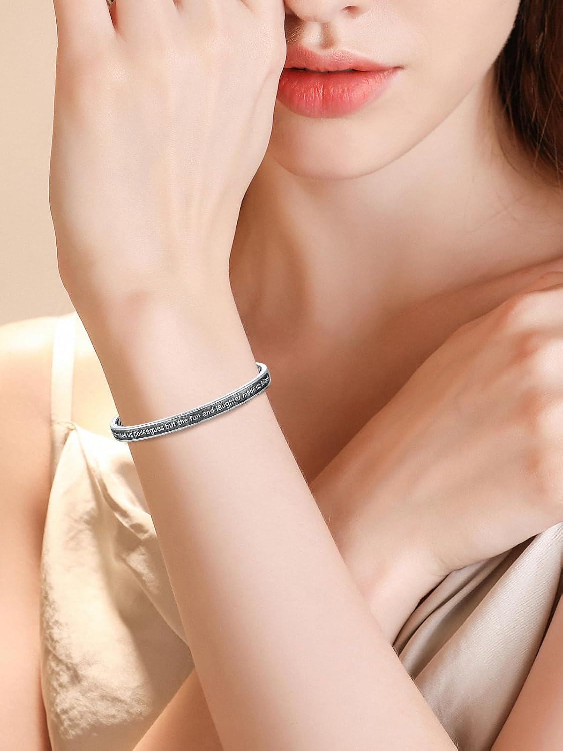 925 Sterling Silver Celtic Knot Engraved Message Bangle Bracelet Friendship Gifts for Women Men-0-5