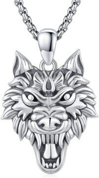 wholesale 925 Sterling Silver Wolf Head Pendant Necklaces for Men & Women s-Wolf Necklace