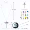 wholesale 925 Sterling Silver Purple Enamel Flower Cross Pendant Necklaces with Pink Crystal Birthstone Gifts for Women-0-4