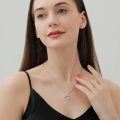 wholesale 925 Sterling Silver Mom Pendant Necklace Rose Gold Rose Blue Crystal Mothers Day Gift-0-4