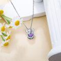 wholesale 925 Sterling Silver Birthstone Elephant Pendant Necklace for Women-0-2