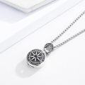 wholesale 925 Sterling Silver Compass Pendant Necklace for Men Women Graduation Inspirational -0-3
