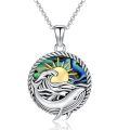wholesale 925 Sterling Silver Whale Sun Pendant Necklace Abalone Shell Ocean Jewelry For Women-0-0
