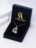 wholesale 925 Sterling Silver Heart-Shaped Tree of Life with Bears and Foxes Pendant Necklace for Women's Gifts-0-2