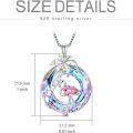 wholesale 14K Gold-Plated Sterling Silver & Purple Crystal Flamingo Necklace, Elegant Gift for Women-0-4