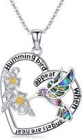 wholesale TOUPOP Hummingbird Necklace Christmas Gifts For Women 925 Sterling Silver Heart Humming Bird Pendant Necklace Hummingbird Jewelry Gifts For Women Mom Her Hummingbirds Lovers Birthday Gift -0-0