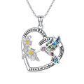 TOUPOP Sterling Silver Heart Hummingbird Pendant Necklace Gift-0-0
