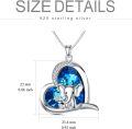 wholesale 925 Sterling Silver Elephant Necklace with Heart Crystal for Women - Elegant & Hypoallergenic Jewelry, Lucky Gift for Mom Wife Daughter-0-3