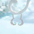 wholesale 925 Sterling Silver Moon & Heart Design Moss Agate Drop Earrings for Women - Hypoallergenic  Set-0-2