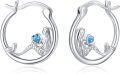 wholesale 925 Sterling Silver Mermaid Heart Hoop Earrings Gift for Women-0-0