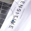 wholesale 925 Sterling Silver Genuine Blue Topaz Swiss Star Pendant Necklace with Cubic Zirconia Accents-0-4
