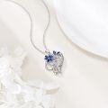 wholesale 925 Sterling Silver Blue Flower Heart Pendant Necklace with Engraved Message You Are My Sunshine - Gifts for Her-0-4