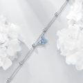 wholesale 925 Sterling Silver Blue Butterfly Crystal Charm Ankle Anklet for Women's Gifts-0-2