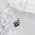 wholesale 925 Sterling Silver Cubic Zirconia-Shaped Mountain & River Forest Stone Pendant Necklace-0-4