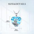 wholesale 925 Sterling Silver Crystal Frog Birthstone Necklace with Heart Pendant-0-4