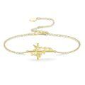 wholesale 14k Gold Dragonfly Cubic Zirconia Dainty Chain Bracelet For Women-0-1