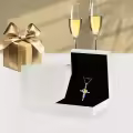 TOUPOP White Gold S925 Citrine Cross Infinity Pendant Necklace-0-5