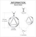 wholesale 925 Sterling Silver AA Recovery Symbol Necklace with Serenity Wisdom Courage and God Triangle Pendant for Women Men-0-3