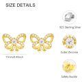 wholesale 925 Sterling Silver Butterfly Bow Cubic Zirconia Stud Earrings For Women-0-7