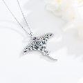 wholesale 925 Sterling Silver Abalone Shell Turtle & Stingray Pendant Necklace-0-2
