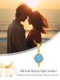 TOUPOP 14K Gold Blue Opal Infinity Pendant Necklace For Women-0-1